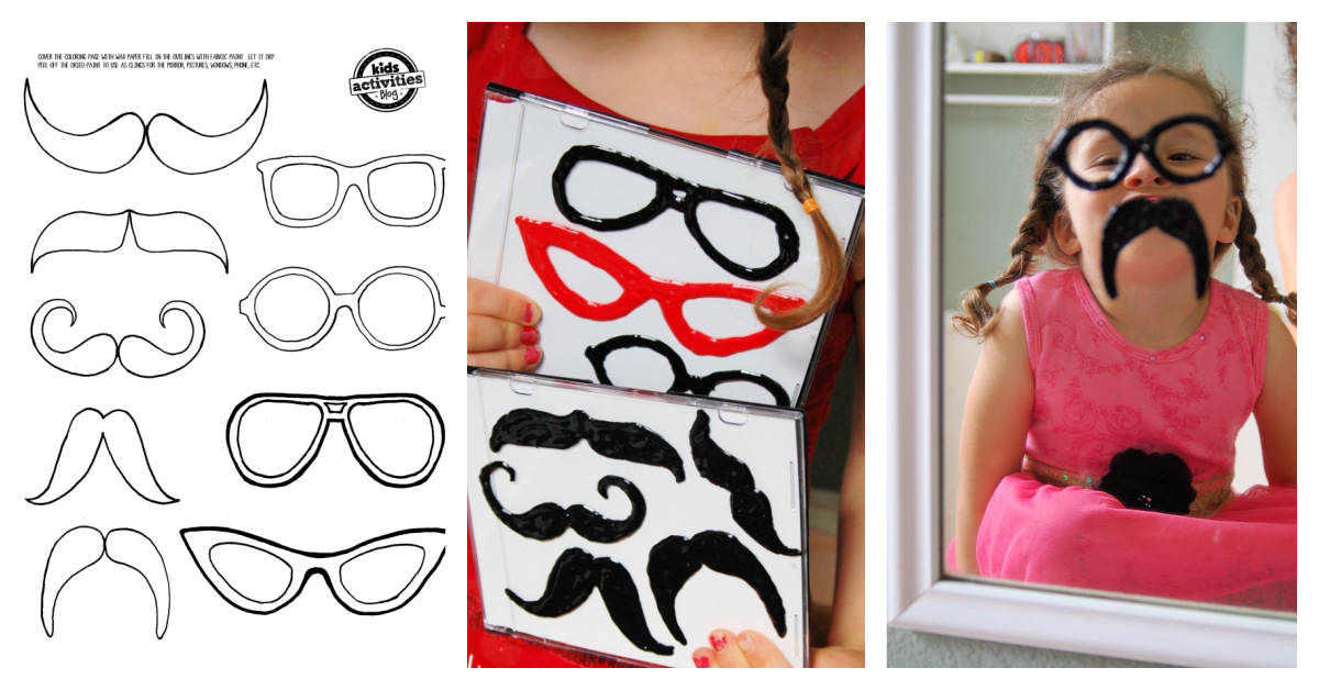 Moustache et lunettes de bricolage miroir s'accroche