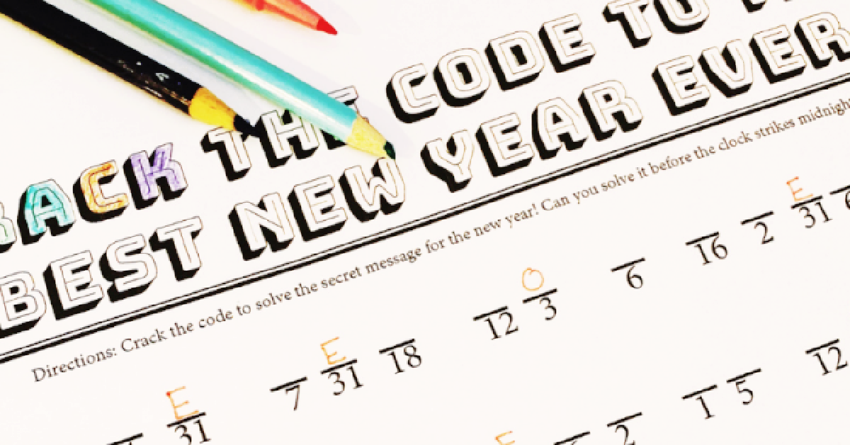 Code secret du Nouvel An à déchiffrer pour les enfants