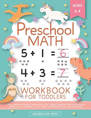 Couverture du cahier de mathématiques préscolaire pour les tout-petits - 2 à 4 ans