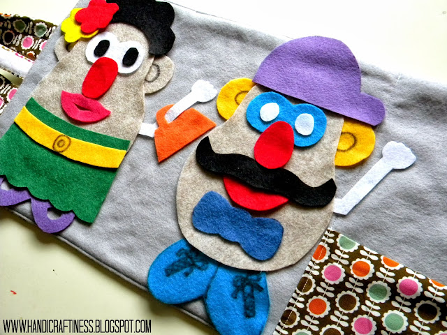 Jouet fait maison en feutre de tête de pomme de terre de monsieur et madame portable pour le jeu préscolaire de l'artisanat