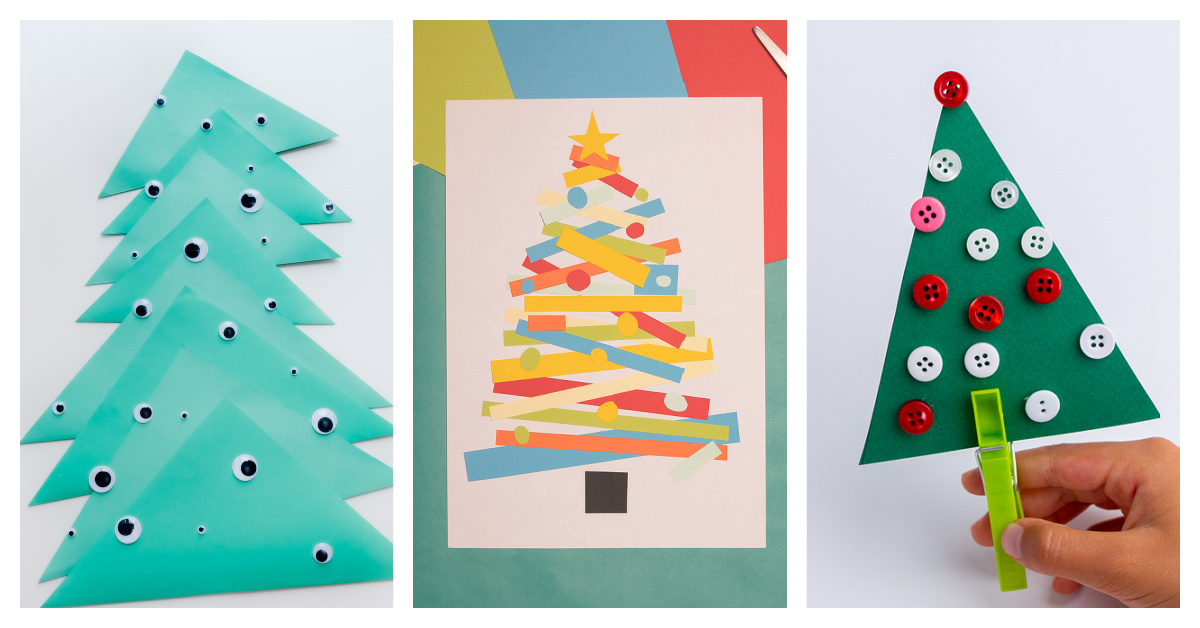 5 bricolages d'arbres de Noël en papier faciles pour les enfants