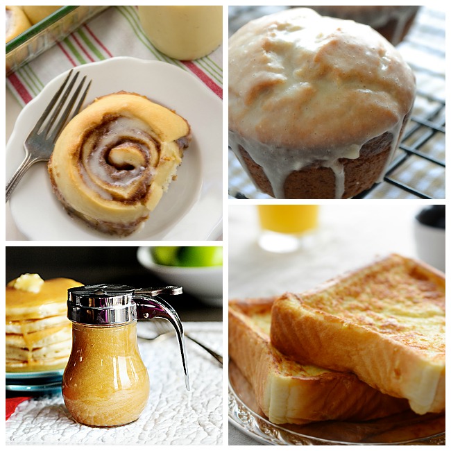 Délicieux petit-déjeuner Eggnog Recipes - brioche à la cannelle, muffin, sirop et pain perdu - blog d'activités pour enfants