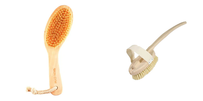 Photos de la brosse sèche Skin Gym et de la brosse corporelle Neal's Yard Remedies