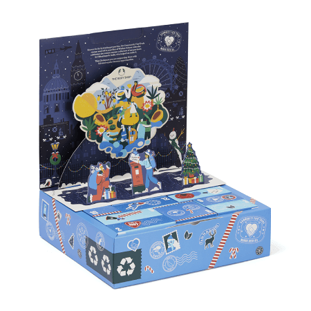 Les calendriers de l'avent de Noël 2022 de The Body Shop Calendrier de l'Avent bleu