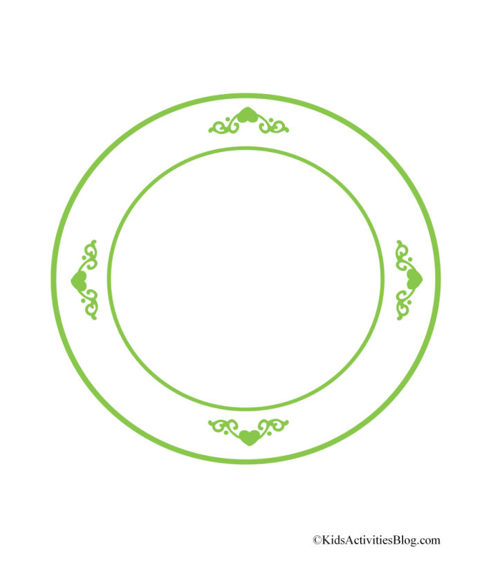 assiette à biscuits imprimable pdf avec bordure verte idéale pour les biscuits de Noël en papier