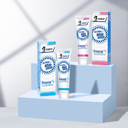 Darlie All Shiny White Supreme Enzyme Dentifrice Variantes du dentifrice aux enzymes Darlie All Shiny White Supreme