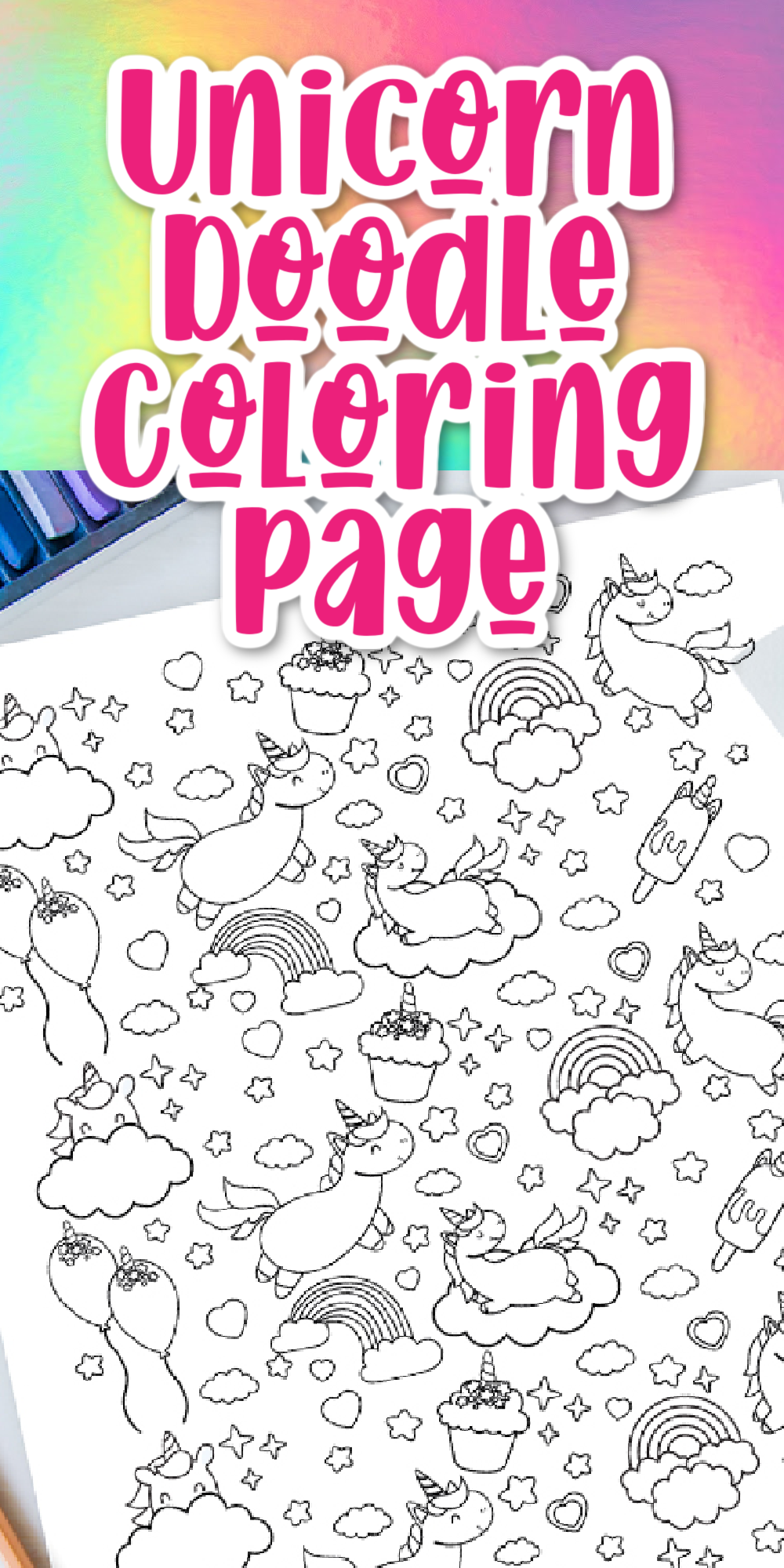 Coloriage doodle licorne - Blog d'activités pour enfants