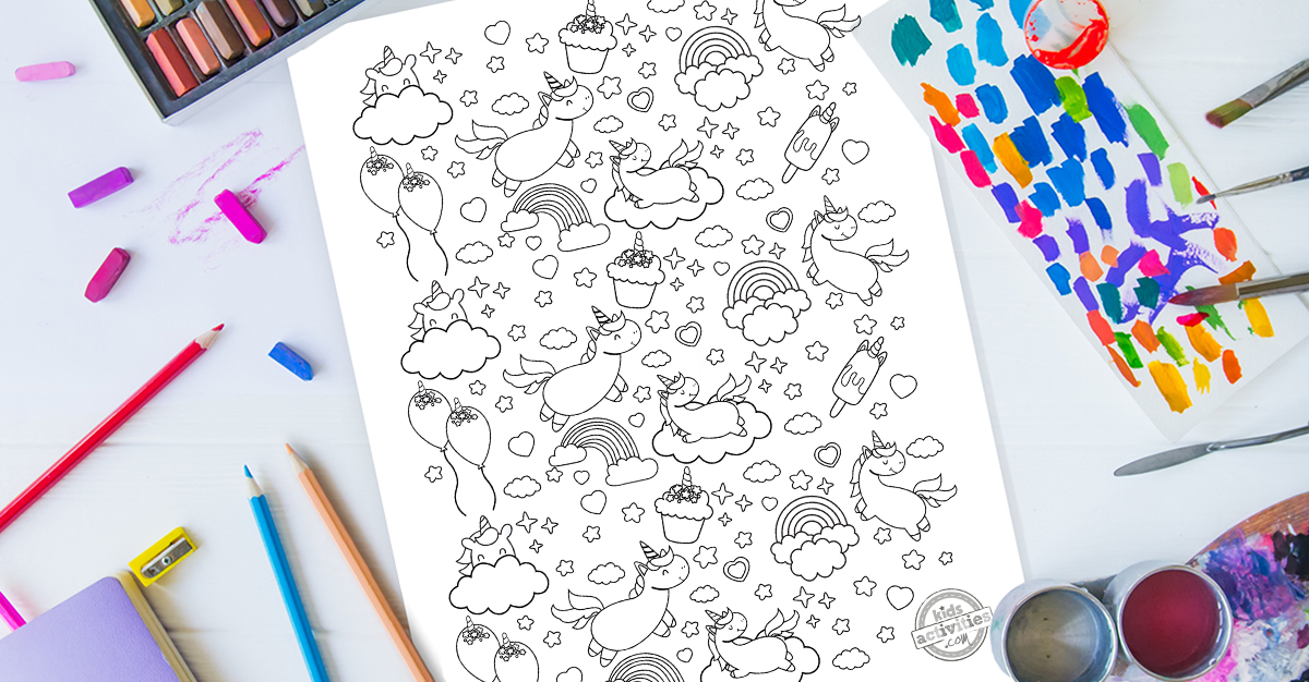 Le plus mignon de tous les temps !  Coloriage Doodle Licorne Gratuit Pour Les Enfants