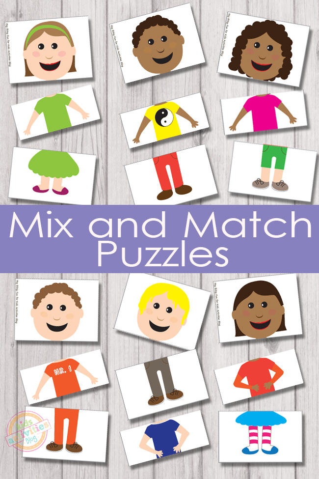 Mélangez et assortissez des puzzles qui incluent différentes races, vêtements et couleurs.