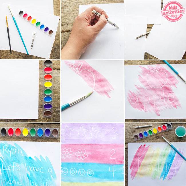 Enfants Crayon Resist Art