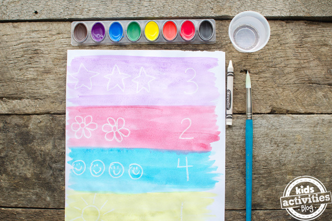 Enfants Crayon Resist Art