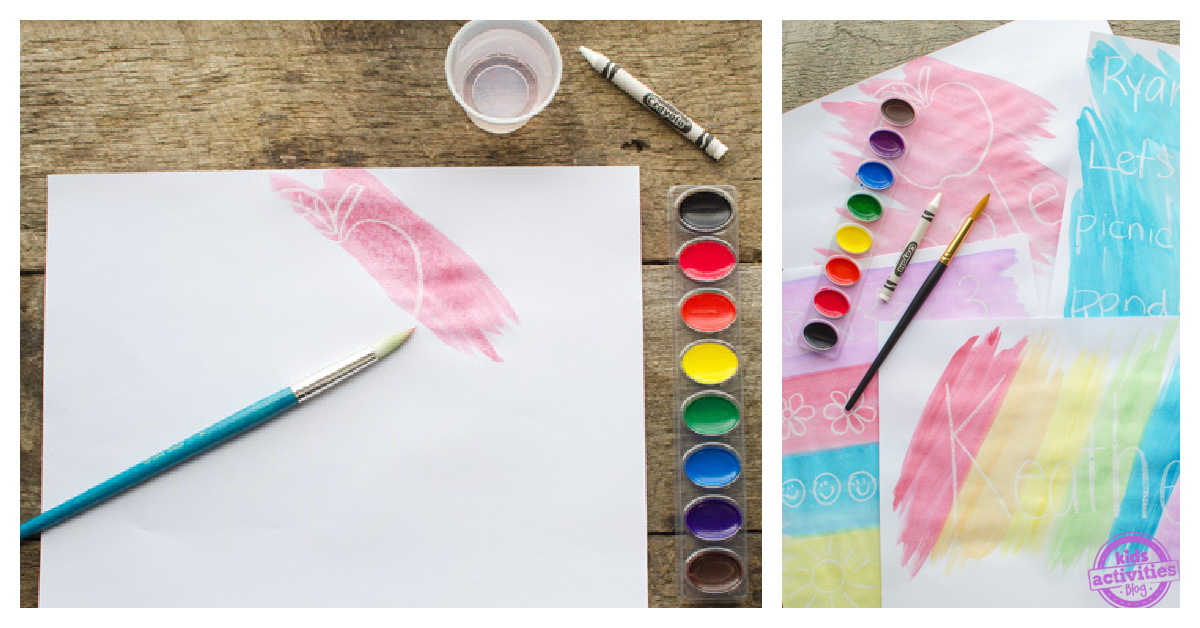Idée d'art de résistance à l'aquarelle amusante à l'aide de crayons