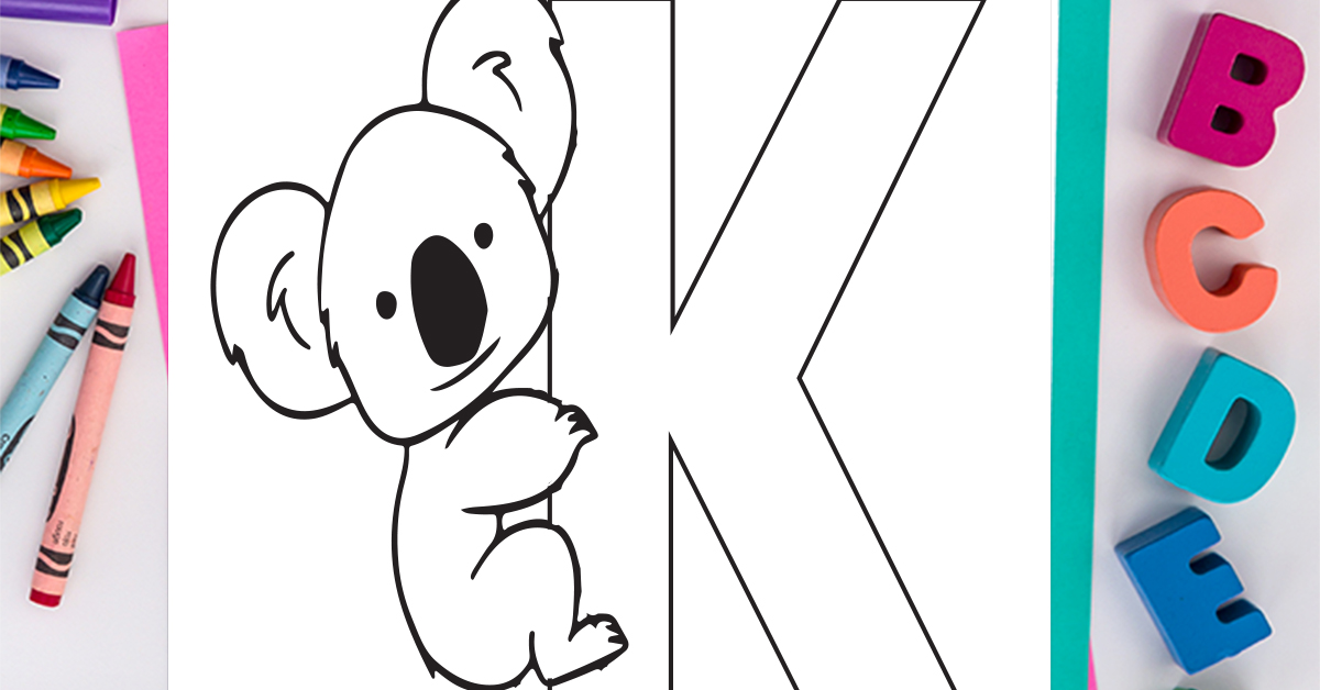 Page de coloriage lettre K: Coloriage gratuit de l'alphabet