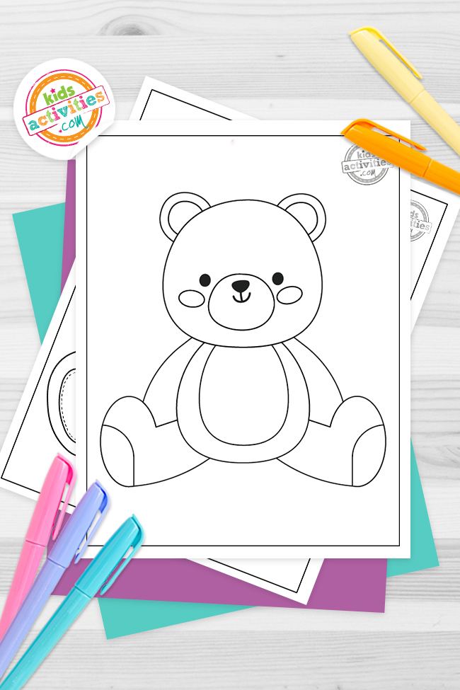 Image de la fonction de coloriage de l'ours en peluche