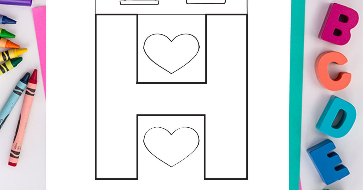 Page de coloriage de la lettre H: Coloriages gratuits de l'alphabet