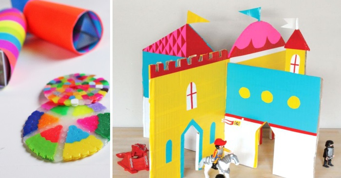 Artisanat de fille - artisanat de perles perler et artisanat de château en carton imbriqué