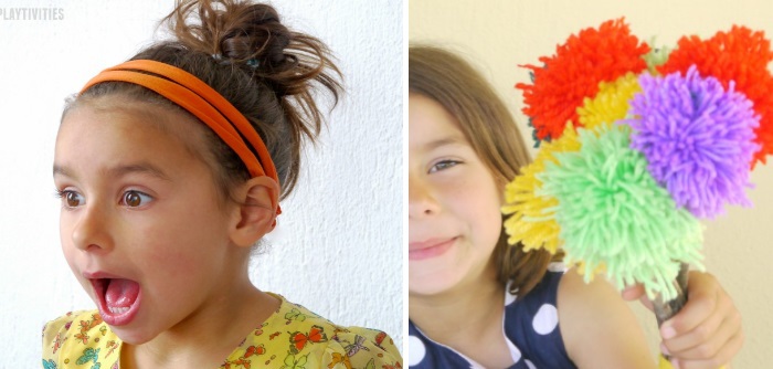 Girl Crafts - bandeaux en soie et artisanat de fleurs de pompons