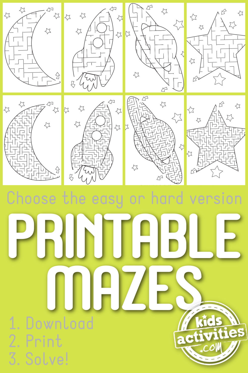 Labyrinthes imprimables faciles et difficiles pour les enfants - Kids Activities Blog Pinterest green (1)