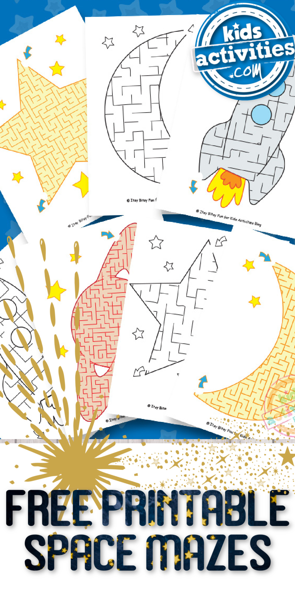 Labyrinthes spatiaux imprimables gratuits - Blog d'activités pour enfants Pinterest