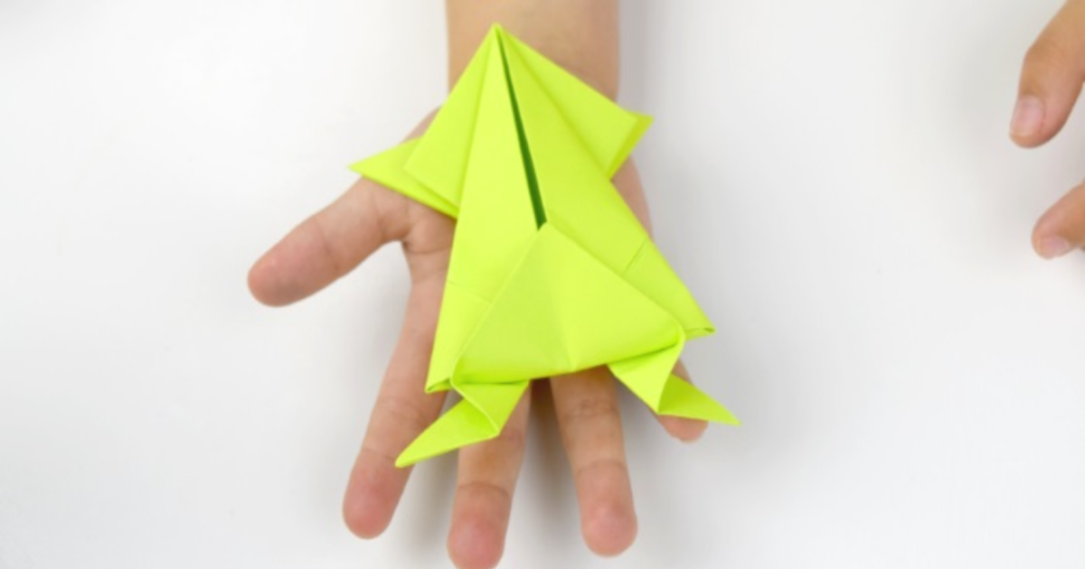 Origami Jumping Frog Craft et activité de tige d'énergie cinétique