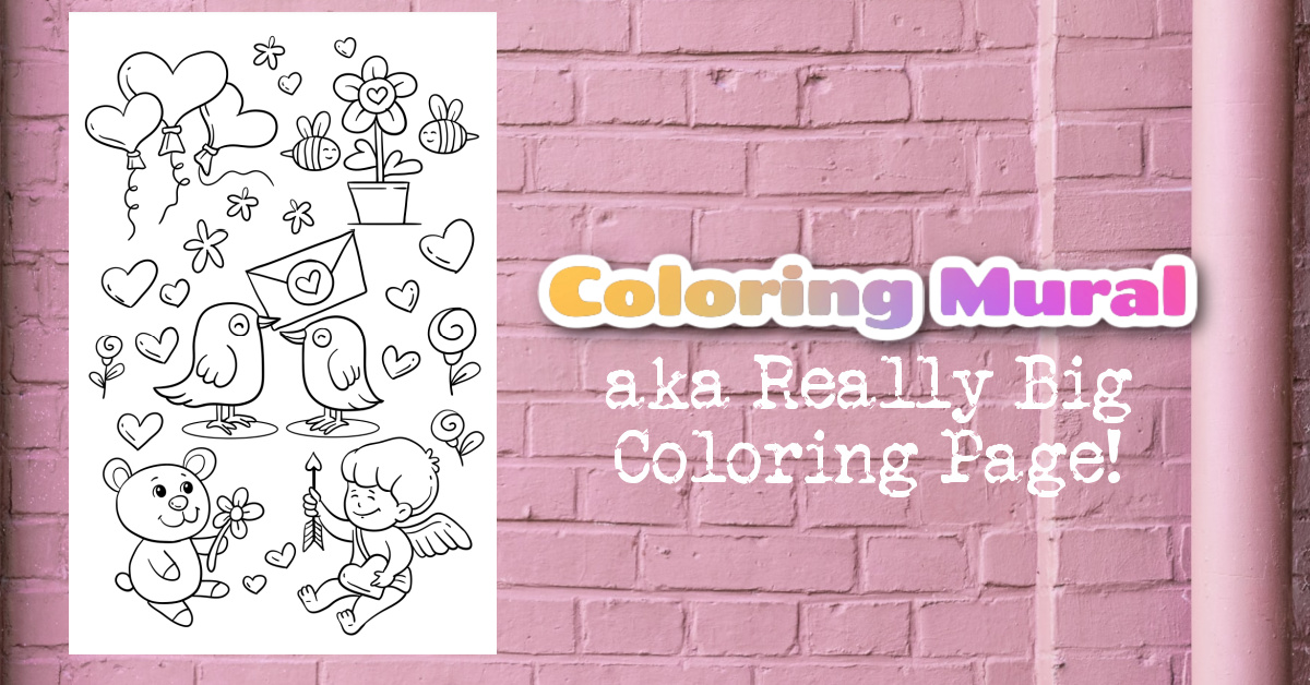 Imprimable Saint Valentin Murale BIG Coloring Page Poster