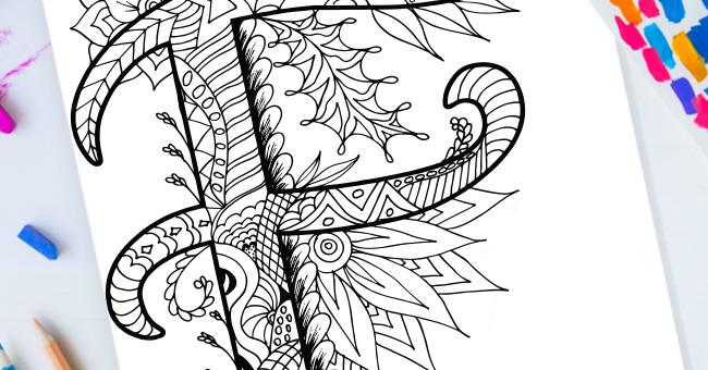 Zentangle Lettre F Design – Imprimable Gratuit
