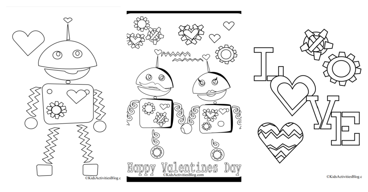3 pages de coloriage de la Saint-Valentin {non molles}