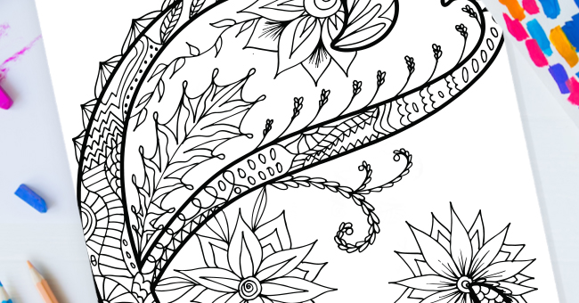Zentangle Lettre E Design – Imprimable Gratuit