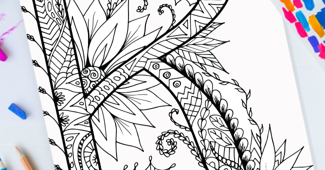 Zentangle Lettre K Design – Imprimable Gratuit