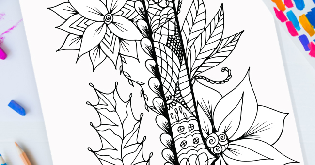 Zentangle Lettre J Design – Imprimable Gratuit