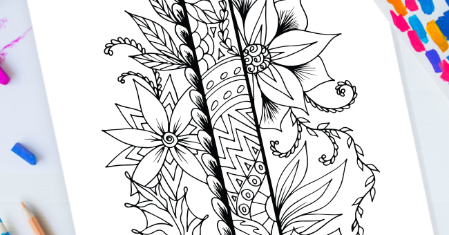 Zentangle Lettre I Design – Imprimable Gratuit