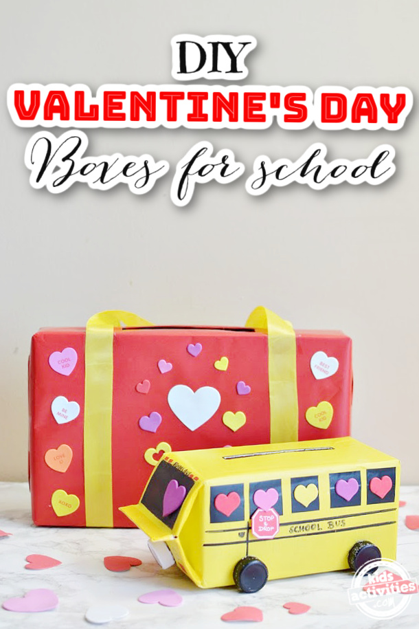 Boîtes de bricolage pour la Saint-Valentin pour l'école - Boîtes aux lettres de la Saint-Valentin que vous pouvez fabriquer à la maison ou en classe pour collectionner la Saint-Valentin
