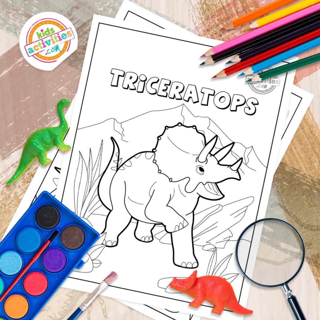 coloriage tricératops à imprimer