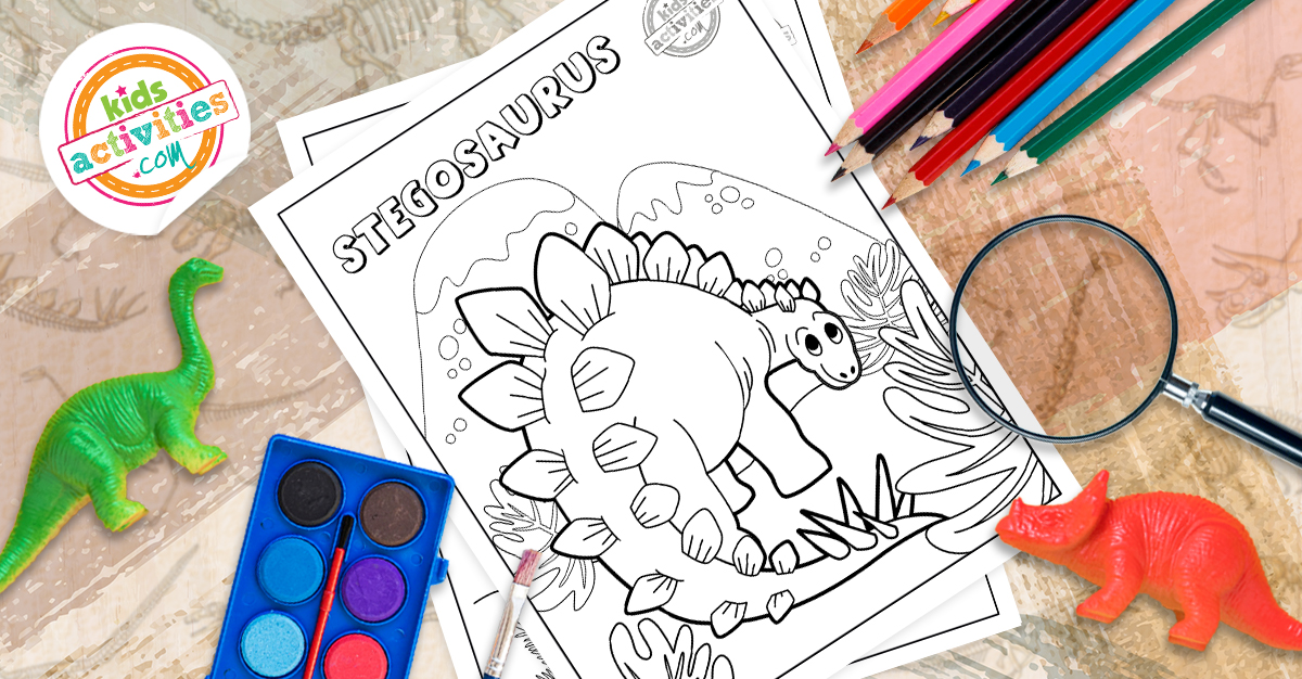 Coloriages de dinosaures Stegosaurus cool pour les enfants