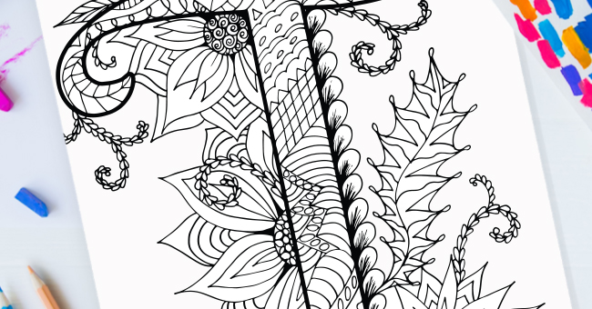 Zentangle Lettre T Design – Imprimable Gratuit