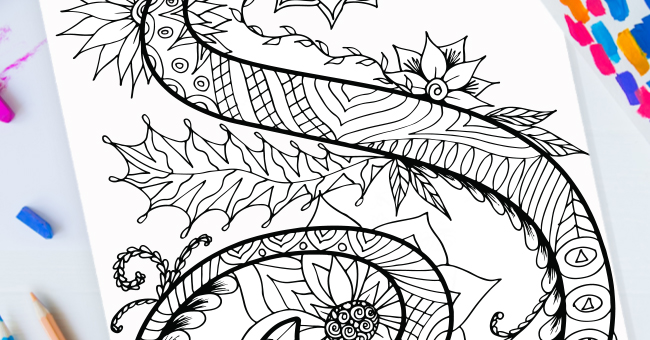 Zentangle Lettre S Design – Imprimable Gratuit