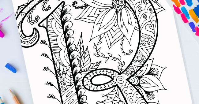 Zentangle Lettre R Design – Imprimable Gratuit