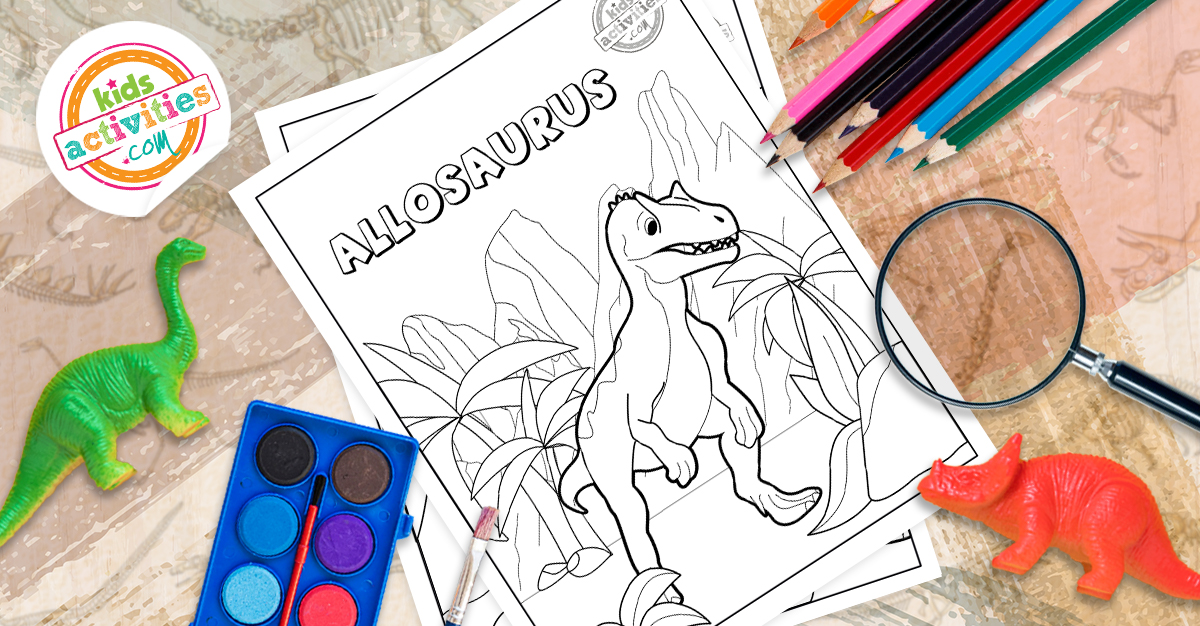 Coloriages de dinosaures Allosaurus pour les enfants