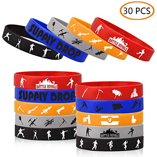 Bracelets Fortnite - bleu gris noir orange rouge