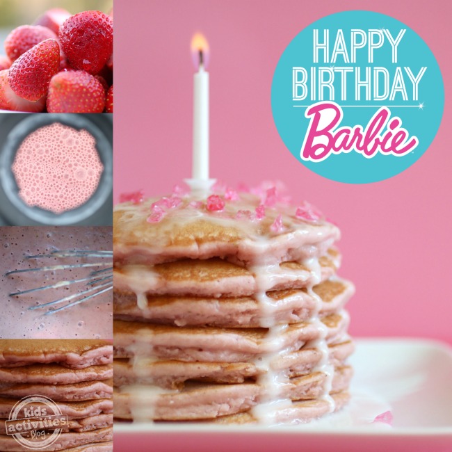 Joyeux anniversaire Barbie - Collage de crêpes roses - Blog d'activités pour enfants