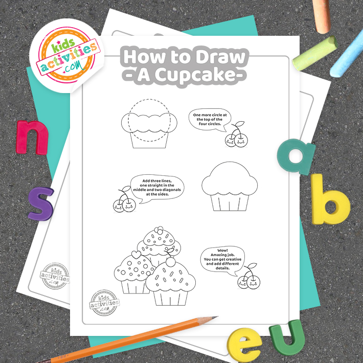 Comment dessiner un carré de cupcake