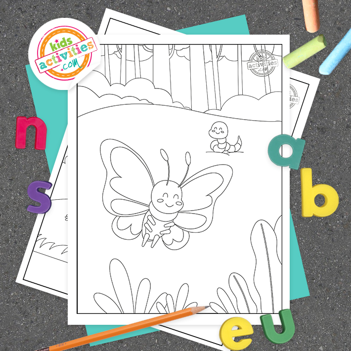 Pages à colorier d'insectes versions pdf imprimées des pages à colorier d'insectes sur fond sombre avec des lettres