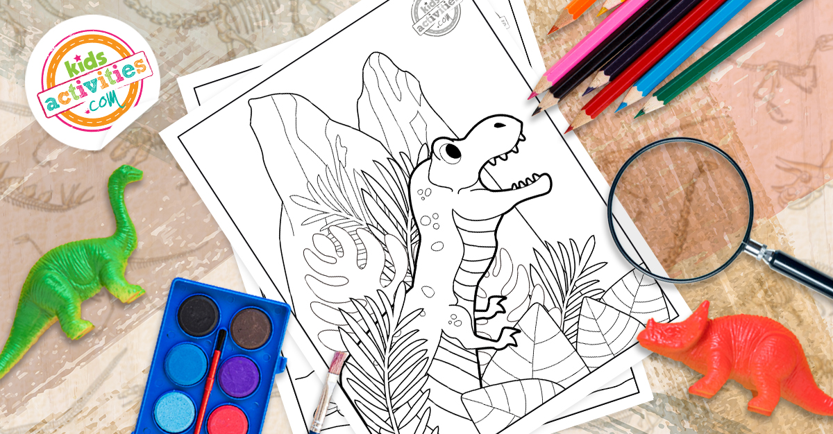 Coloriages T Rex que les enfants peuvent imprimer et colorier