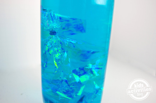 Bouteille bleue avec des méduses à l'intérieur - Méduses dans une bouteille