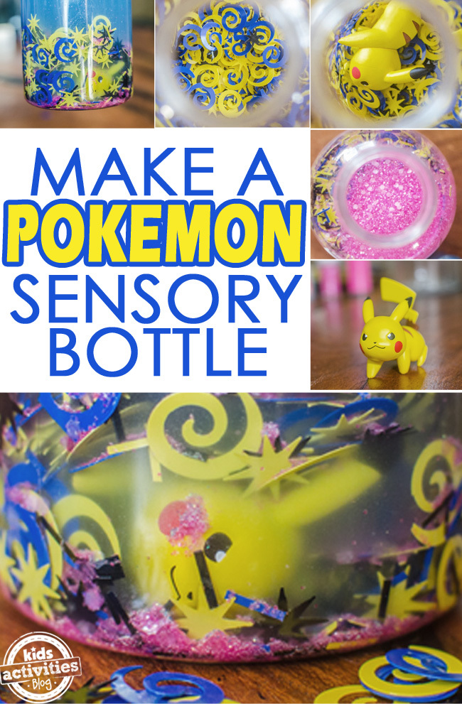 Plus de plaisir sensoriel du blog d'activités pour enfants - bouteille sensorielle pokemon