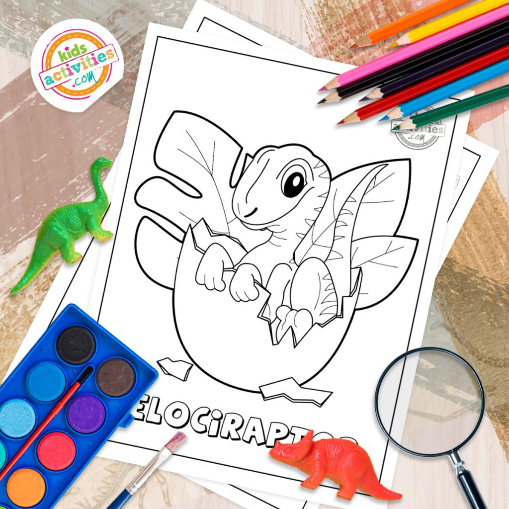 coloriage dinosaure vélociraptor