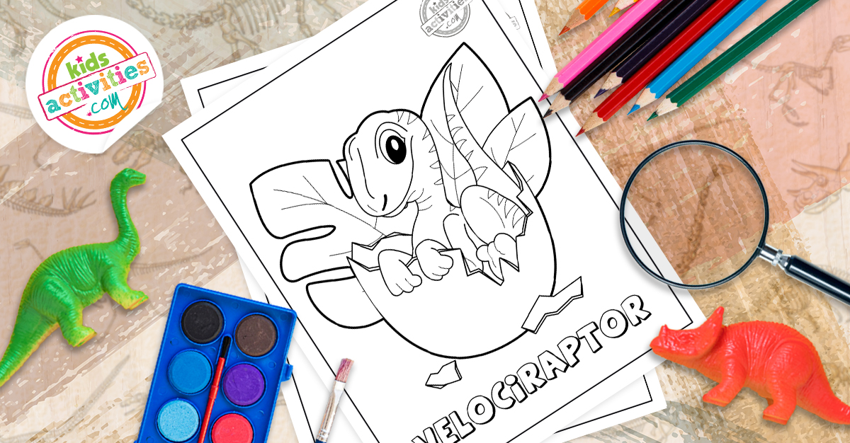 Coloriage dinosaure Velociraptor à imprimer