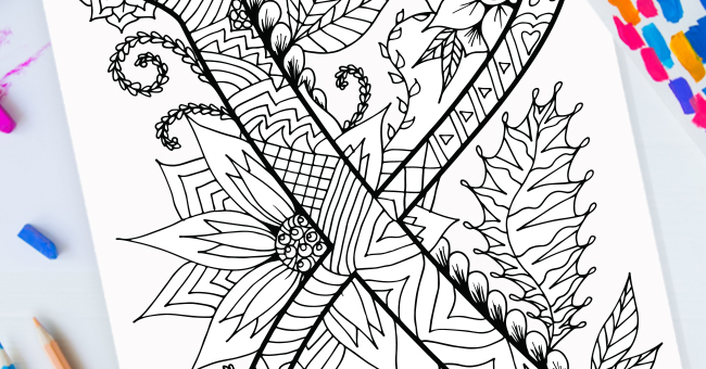 Zentangle Lettre X Design – Imprimable Gratuit