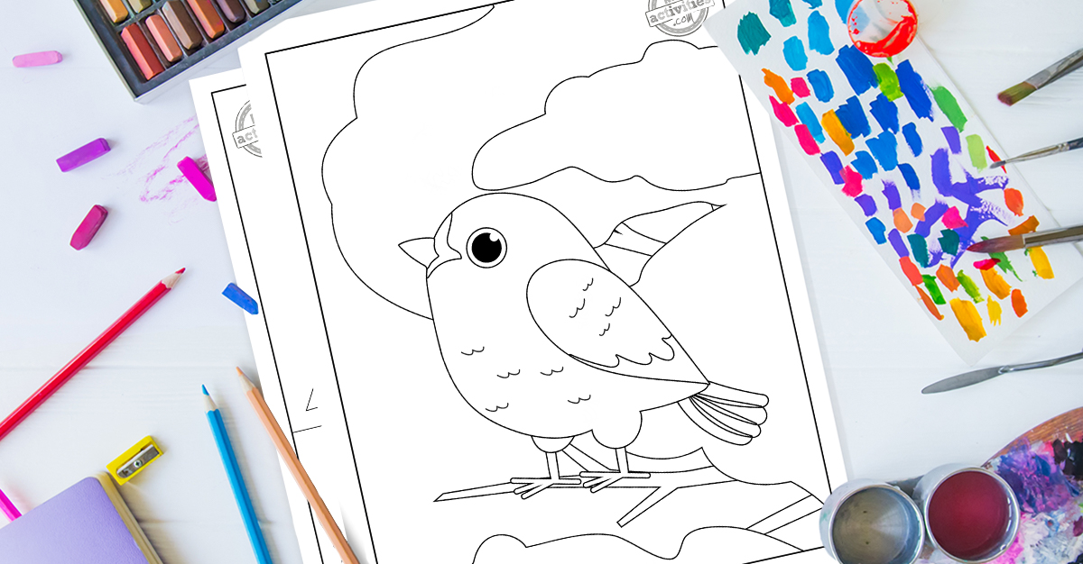 Pages de coloriage d'oiseaux simples et mignonnes pour les enfants