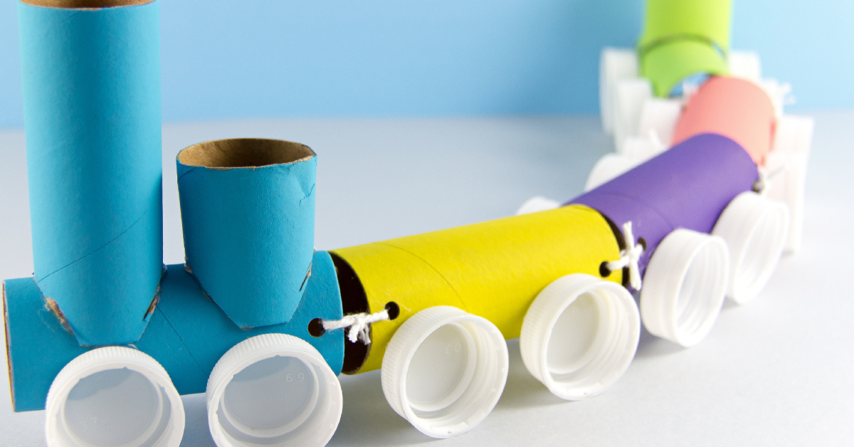 Artisanat de train facile pour les enfants Fabriqué à partir de rouleaux de papier toilette… Choo Choo !